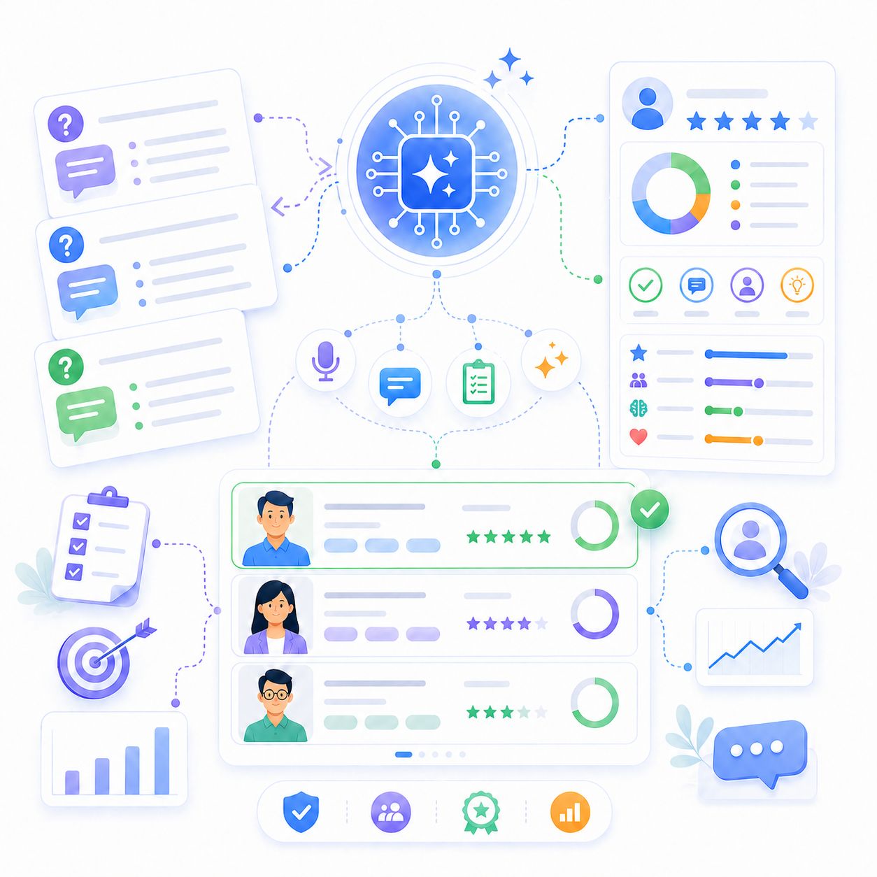 AI 生成面談問題與評估