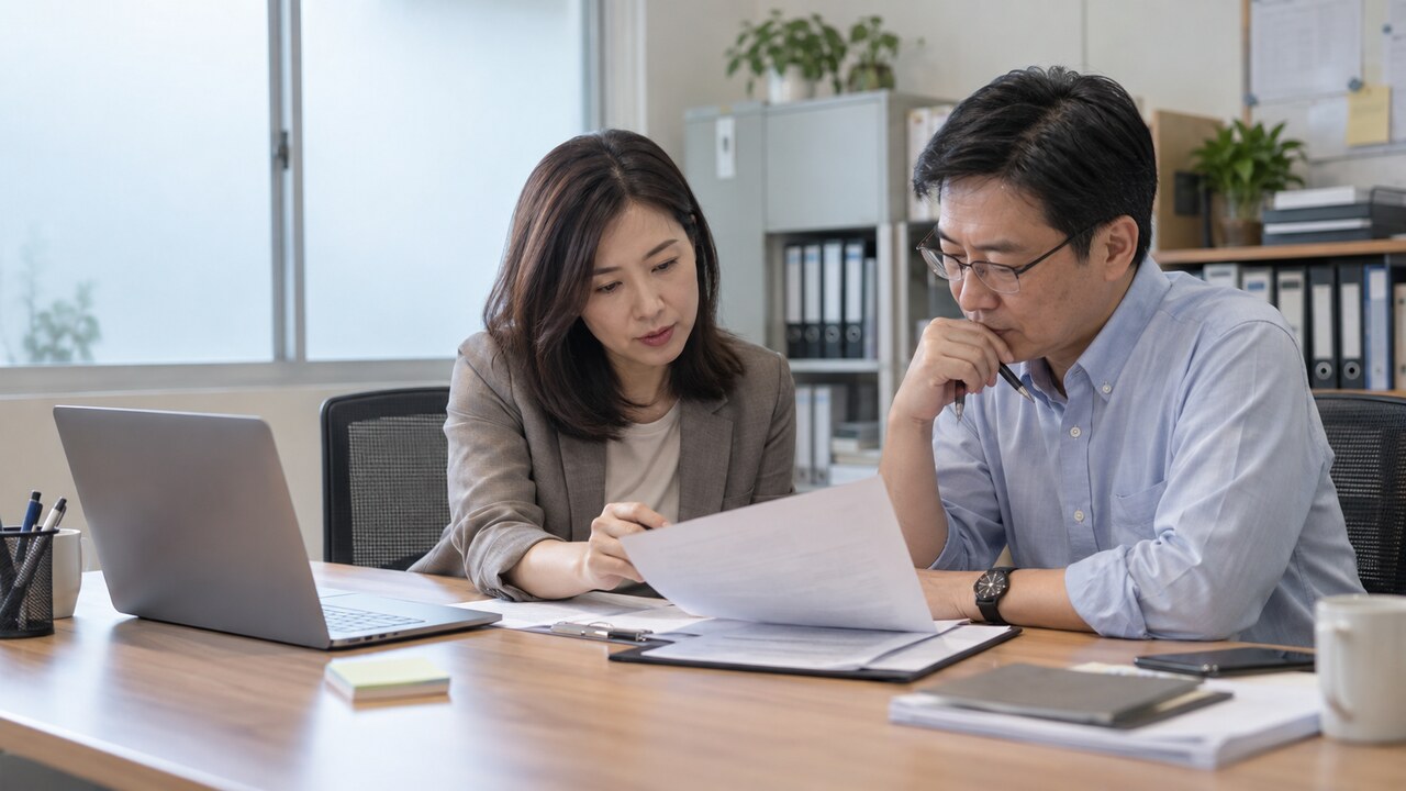 行政主管與部門主管共同檢查 AI 協助產出的正式文件草稿