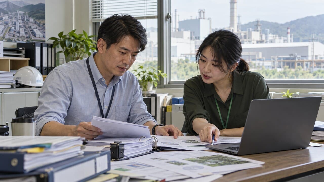採購與永續人員共同檢查供應商 ESG 文件與佐證資料