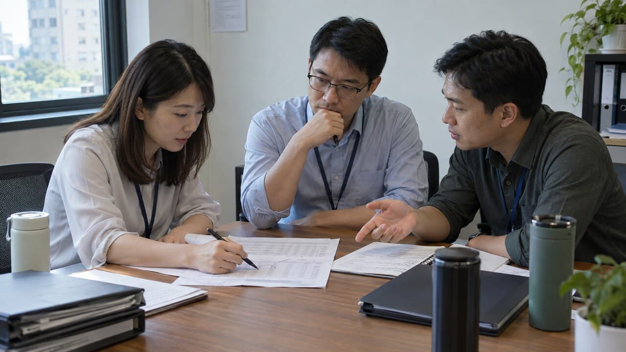 人資、財務與營運主管檢討結薪差異，從人工調整原因找出下一次要改善的流程。
