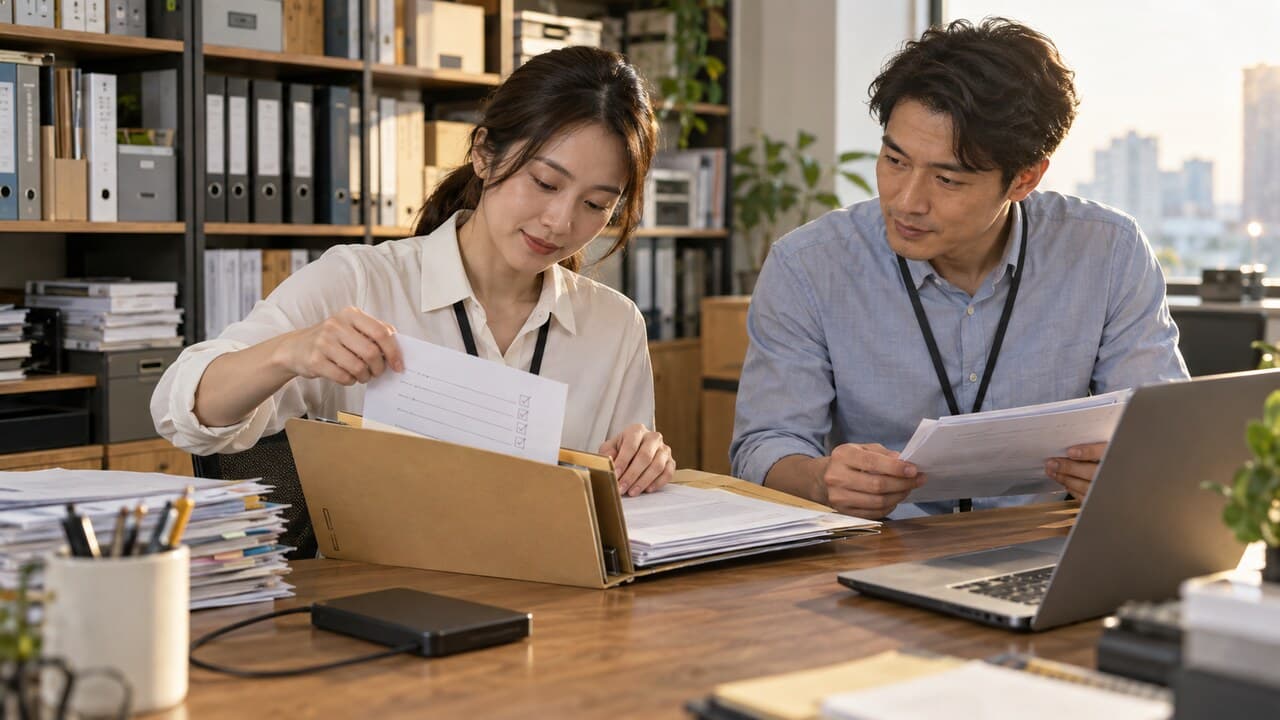 專案負責人核對最終成果並整理結案證據